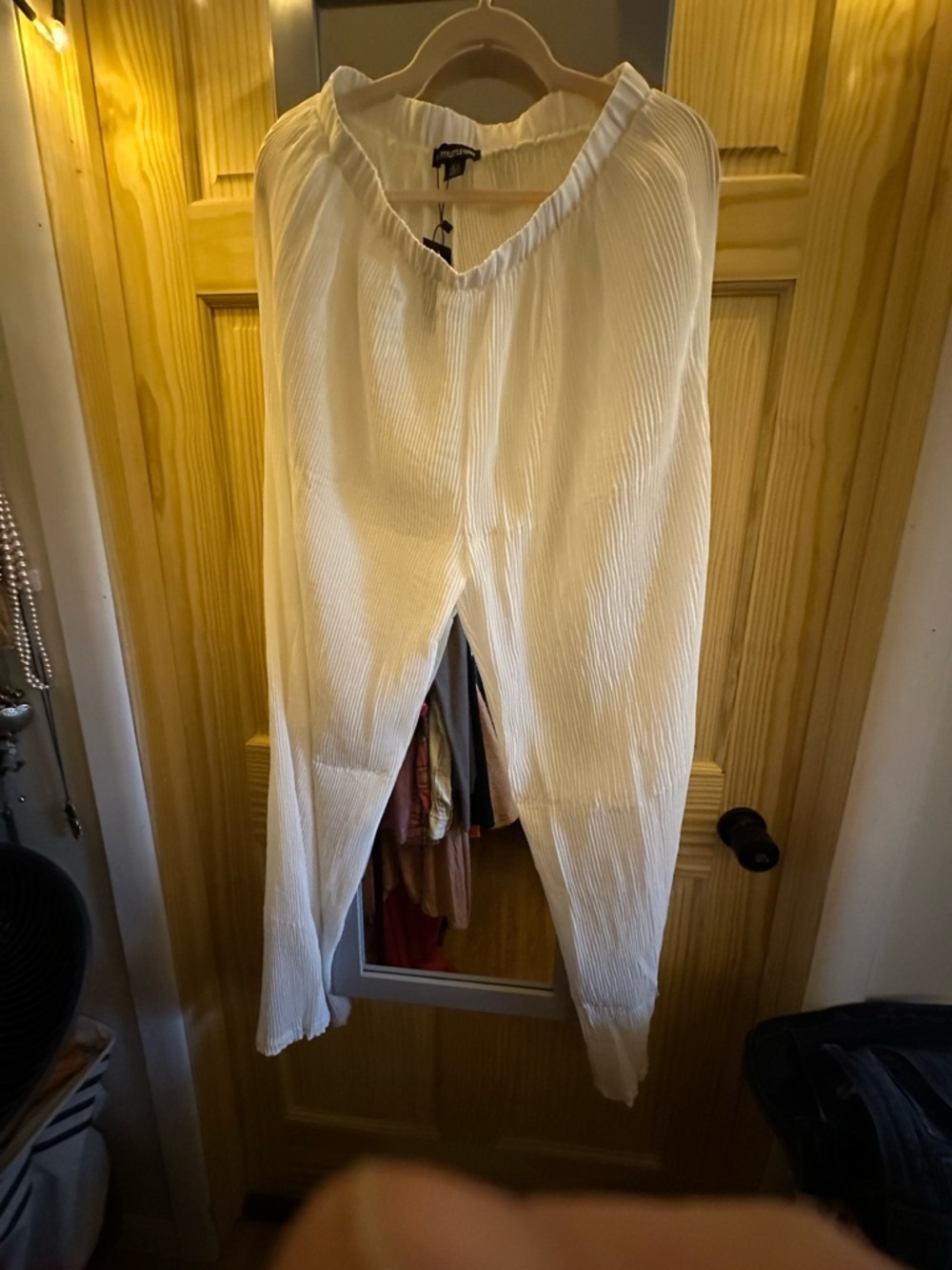 PrettyLittleThing White Wide Leg Pants